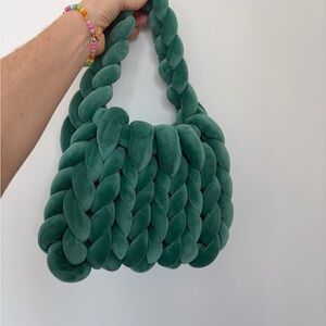 Amazon Emerald Green Braided Shoulder Bag